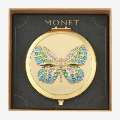 Monet Jewelry Gold Tone Butterfly Compact Mirrors