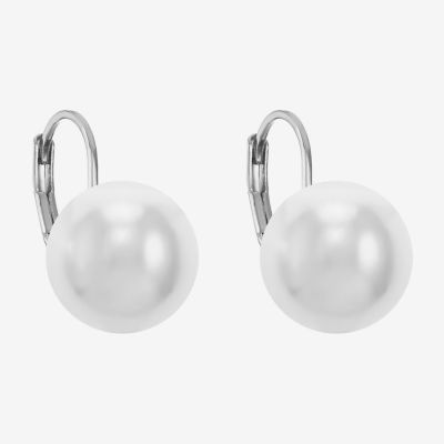 Monet Jewelry Huggie Simulated Pearl Drop Earrings