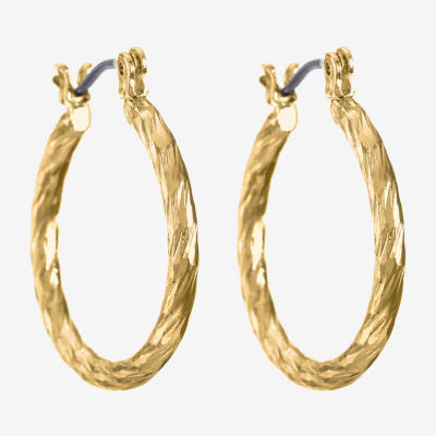 Liz Claiborne® Textured Hoop Earrings