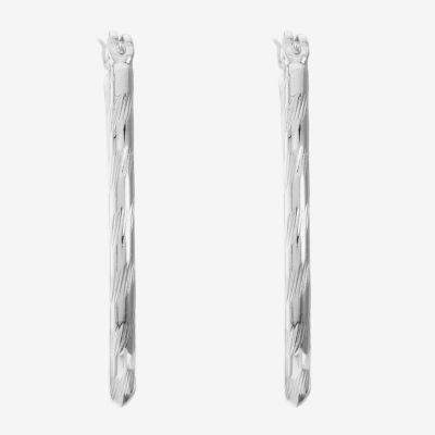 Liz Claiborne® Silver-Tone, Textured Oval Hoop Earrings