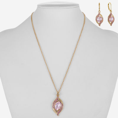 Monet Jewelry Pave Pendant Necklace And Drop Earring 2-pc. Jewelry Set