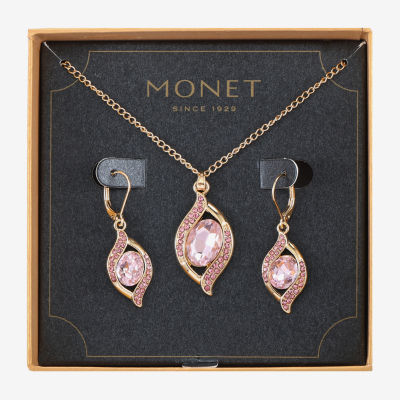 Monet Jewelry Pave Pendant Necklace And Drop Earring 2-pc. Jewelry Set