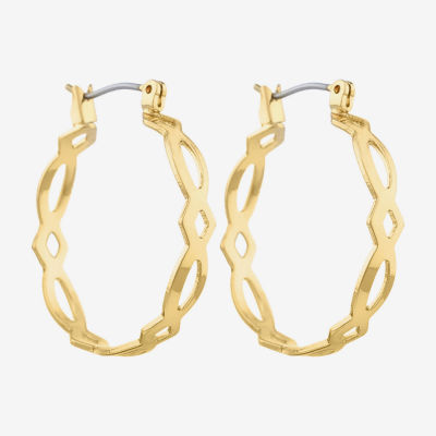 Monet® Gold-Tone Medium Woven Hoop Earrings