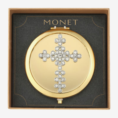 Monet Jewelry Gold Tone Cross Compact Mirrors