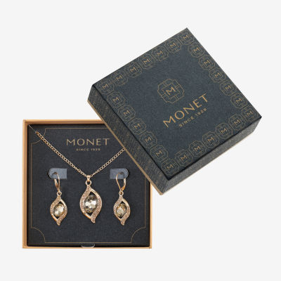 Monet Jewelry Pave Pendant Necklace And Drop Earring 2-pc. Jewelry Set