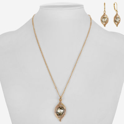 Monet Jewelry Pave Pendant Necklace And Drop Earring 2-pc. Jewelry Set