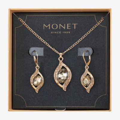 Monet Jewelry Pave Pendant Necklace And Drop Earring 2-pc. Jewelry Set