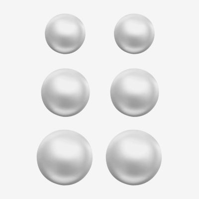 Monet Jewelry 3 Pair Simulated Pearl Ball Earring Set