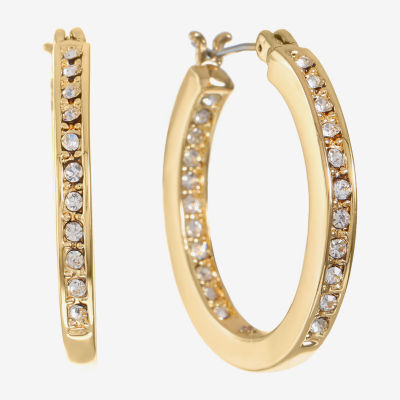 Monet® Crystal Gold-Tone Hoop Earrings