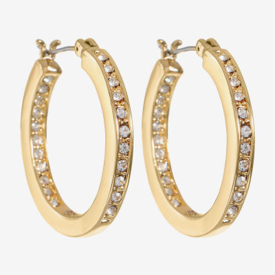 Monet® Crystal Gold-Tone Hoop Earrings