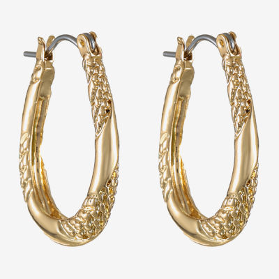 Monet® Gold-Tone Small Oval Hoop Earrings