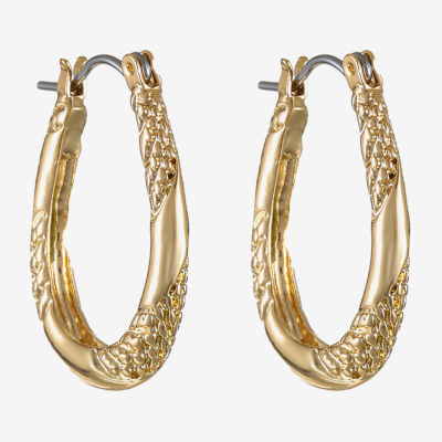 Monet® Gold-Tone Small Oval Hoop Earrings