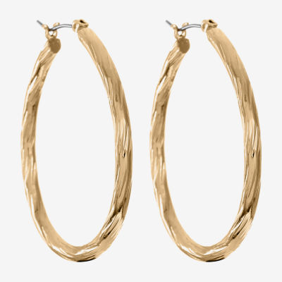 Monet® Gold-Tone Diamond-Cut Hoop Earrings