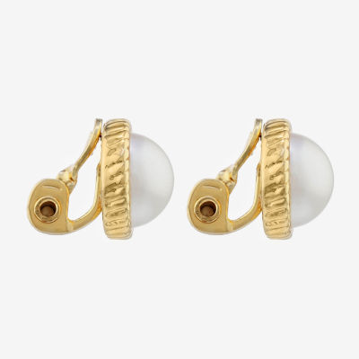 Monet Jewelry Simulated Pearl Clip On Earrings