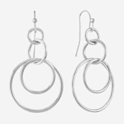 Liz Claiborne Round Layered Drop Earrings