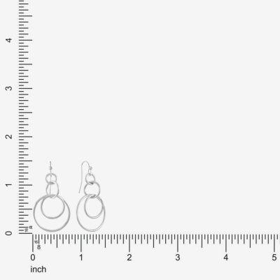 Liz Claiborne Round Layered Drop Earrings