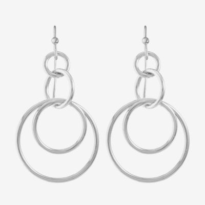 Liz Claiborne Round Layered Drop Earrings