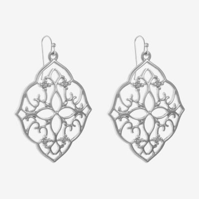 Liz Claiborne Silver Tone Womens Drop Earrings