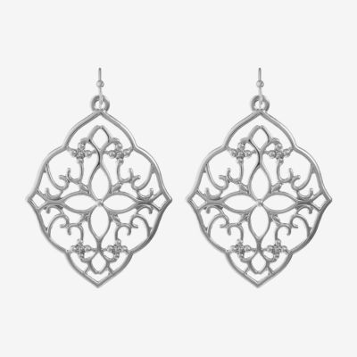 Liz Claiborne Silver Tone Womens Drop Earrings