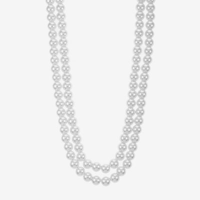 Monet Jewelry Simulated Pearl 19 Inch Cable Collar Necklace