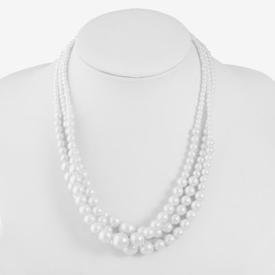 Monet Jewelry Layered Simulated Pearl 18 Inch Cable Collar Necklace