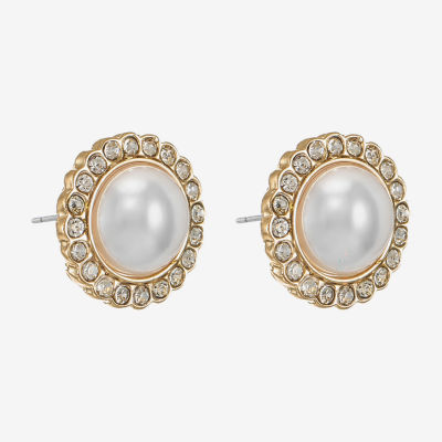 Monet Jewelry Simulated Pearl 16mm Stud Earrings