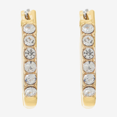 Liz Claiborne® Gold-Tone Crystal Small Hoop Earrings