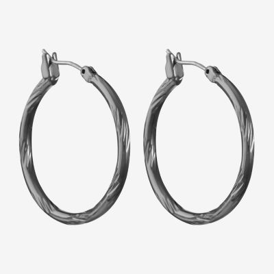 Liz Claiborne Hematite Hoop Earrings