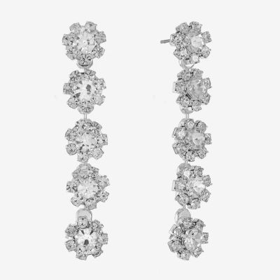 Monet Jewelry Flower Linear Drop Earrings