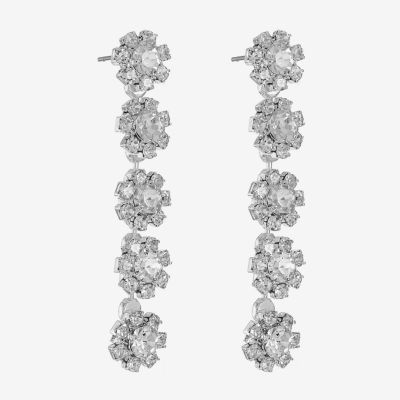 Monet Jewelry Flower Linear Drop Earrings