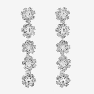 Monet Jewelry Flower Linear Drop Earrings