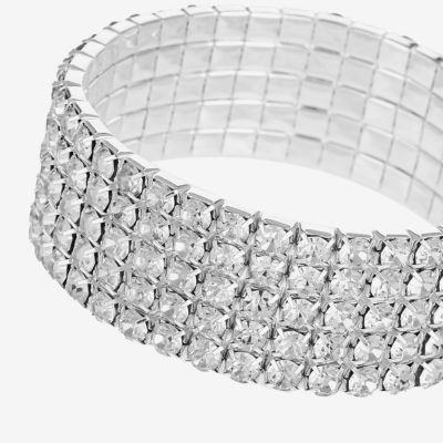 Monet Jewelry Timeless Silver Tone Womens Stretch Bracelet