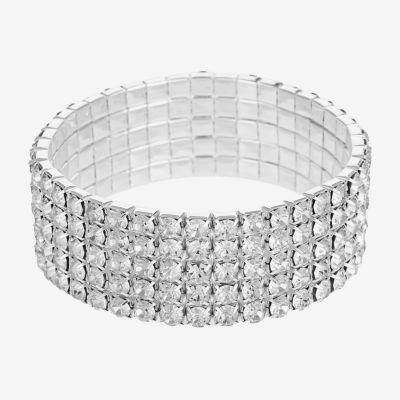 Monet Jewelry Timeless Silver Tone Womens Stretch Bracelet