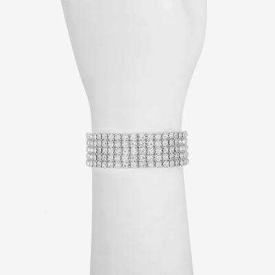 Monet Jewelry Timeless Silver Tone Womens Stretch Bracelet