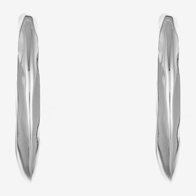 Liz Claiborne Silver Tone Small Open Womens 15mm Hypoallergenic Hoop Earrings