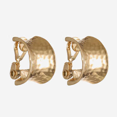 Monet® Gold-Tone J-Hoop Clip-On Earrings