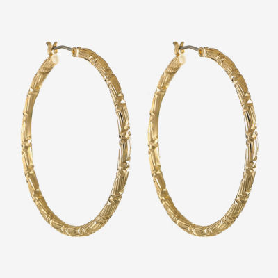 Monet® Gold-Tone Textured Hoop Earrings