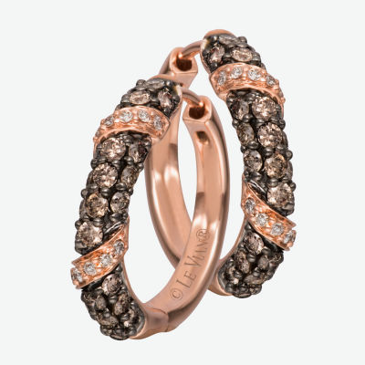 Le Vian Chocolatier® Earrings featuring 7/8 cts. Chocolate Diamonds®, 1/10 cts. Vanilla Diamonds® set in 14K Strawberry Gold®