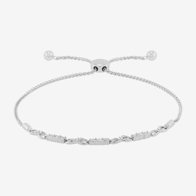 Limited Quantities! Womens 1/10 CT. T.W. Natural White Diamond Sterling Silver Bolo Bracelet