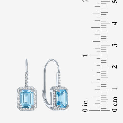 Genuine Blue Topaz Sterling Silver Drop Earrings