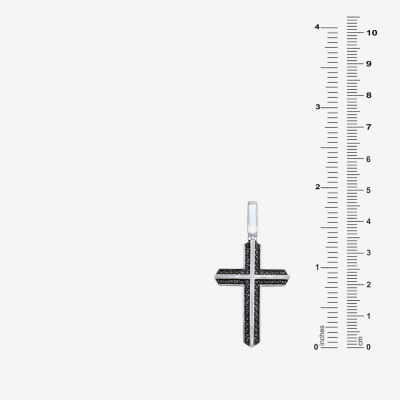 Mens 3/4 CT. T.W. Natural Diamond Sterling Silver Cross Pendants
