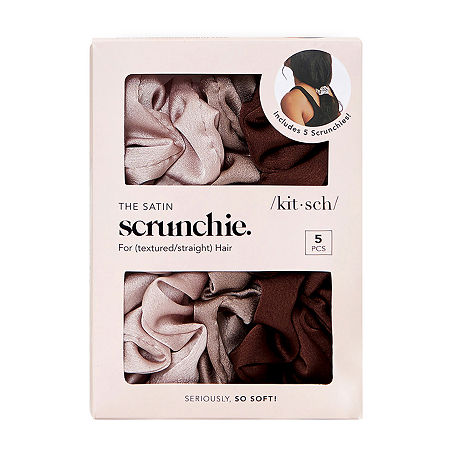 Kitsch Assorted Satin Sleep Scrunchies, One Size, Multiple Colors