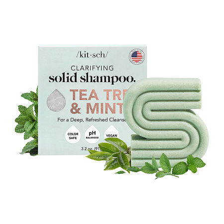 Kitsch Tea Tree Mint Clarifying Shampoo Bar, One Size, Green