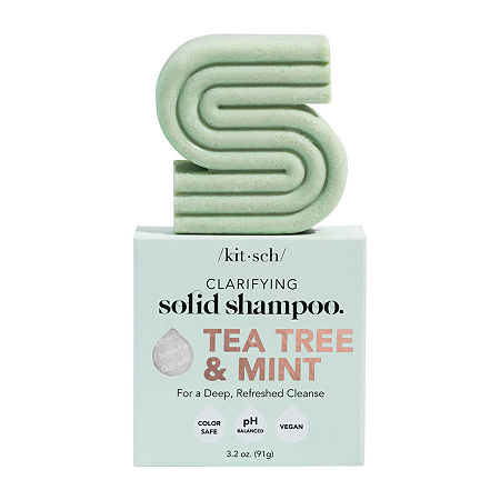 Kitsch Tea Tree Mint Clarifying Shampoo Bar, One Size, Green