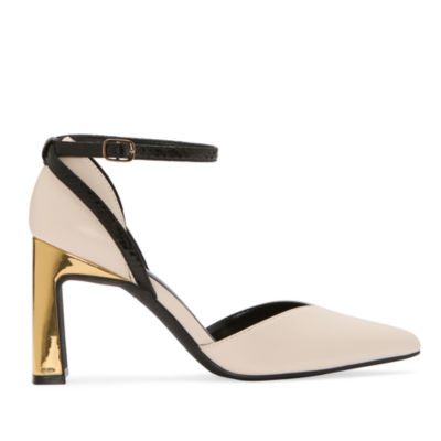 Worthington Womens Lambert Pointed Closed Toe Flared Heel Pumps
