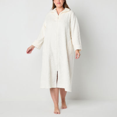 Adonna Womens Plus Fleece Long Sleeve Length Robe