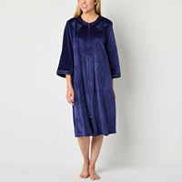 Adonna Womens Fleece Long Sleeve Long Length Robe, Small, Blue