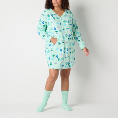 Sleep Chic Womens Plus Long Sleeve Nightshirt