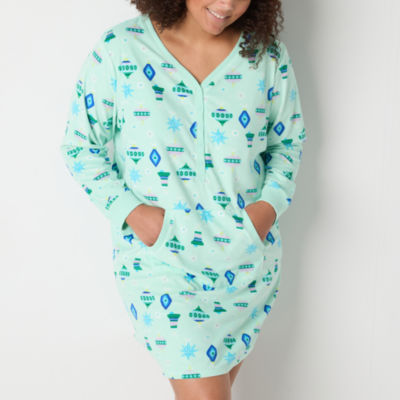 Sleep Chic Womens Plus Long Sleeve Nightshirt