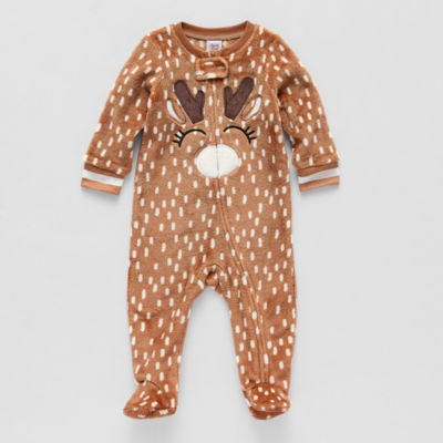 North Pole Trading Co. Reindeer Baby Unisex Fleece Long Sleeve Matching Family One Piece Pajama